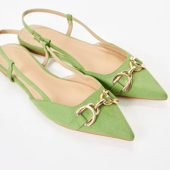JustFab Pippa Slingback Flat Wide Width, Size 9. - Picture 3 of 7